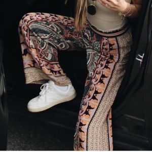 Anthropologie Maeve Rooibos Wide Leg Printed Pants Size Medium